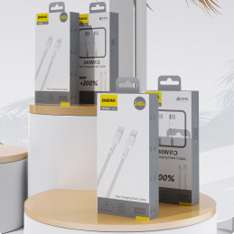 „Dudao L9C Max 240W PD USB-C“ – USB-C 2 m kabelis – baltas