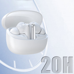 „Dudao U21 TWS ANC ENC“ belaidės „Bluetooth“ ausinės – baltos