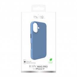 „Pure Icon Mag Pro“ skysto silikono dėklas, skirtas „iPhone 17“, suderinamas su „MagSafe“, su kameros apsauga ir aliumin...