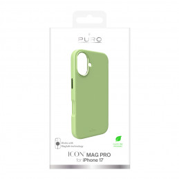 „Pure Icon Mag Pro“ skysto silikono dėklas, skirtas „iPhone 17“, suderinamas su „MagSafe“, su kameros apsauga ir aliumin...