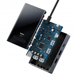 „Baseus PioneerJoy“ 8 viename USB-C šakotuvas, HDMI 4K@60Hz + HDMI 4K@30Hz + DisplayPort 8K@30Hz + VGA + 2 x USB-A 3.0 +...