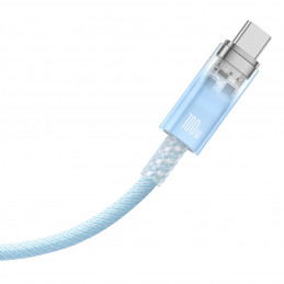 „Baseus Explorer 100W USB-C“ – USB-C laidas su išmaniuoju temperatūros jutikliu, 1 m – mėlynas