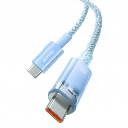„Baseus Explorer 100W USB-C“ – USB-C laidas su išmaniuoju temperatūros jutikliu, 1 m – mėlynas