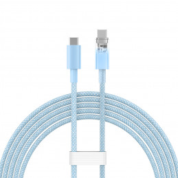 „Baseus Explorer 100W USB-C“ – USB-C laidas su išmaniuoju temperatūros jutikliu, 2 m – mėlynas