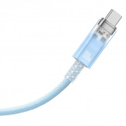 „Baseus Explorer 100W USB-C“ – USB-C laidas su išmaniuoju temperatūros jutikliu, 2 m – mėlynas