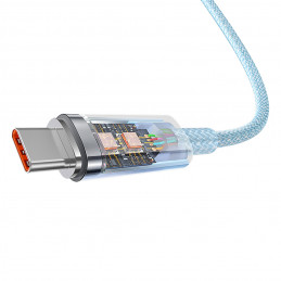 „Baseus Explorer 100W USB-C“ – USB-C laidas su išmaniuoju temperatūros jutikliu, 2 m – mėlynas