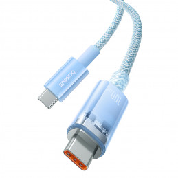 „Baseus Explorer 100W USB-C“ – USB-C laidas su išmaniuoju temperatūros jutikliu, 2 m – mėlynas
