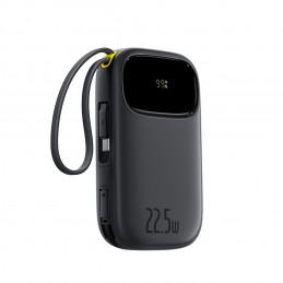 „Baseus EnerFill FC31“ 10000mAh 22,5W išorinė baterija su skaitmeniniu ekranu ir 2 integruotais laidais (USB-C + „Lightn...