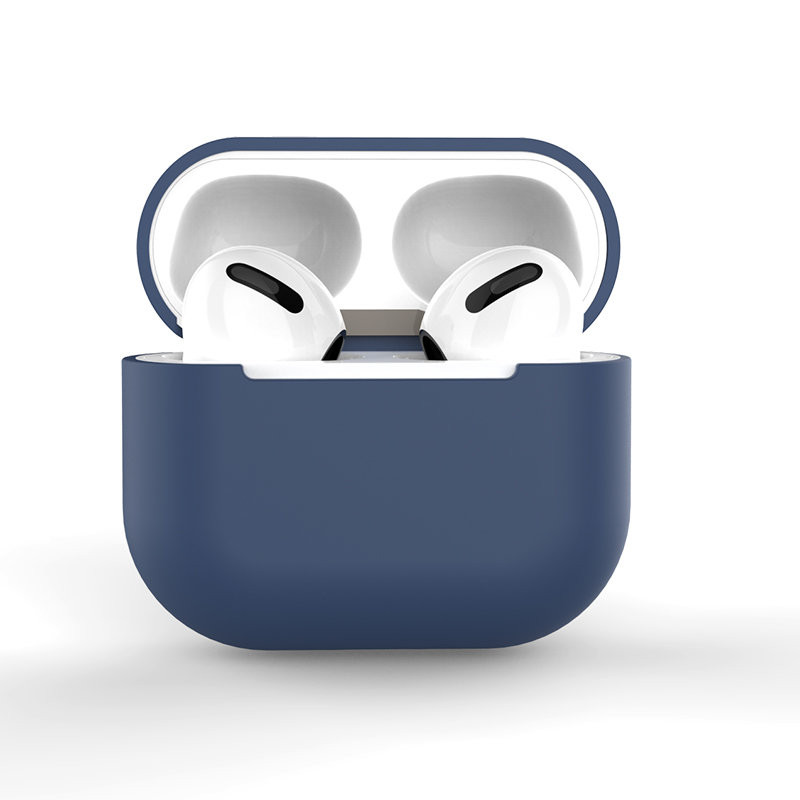 „AirPods 3“ silikoninis minkštas ausinių dėklas tamsiai mėlynas (C dėklas)