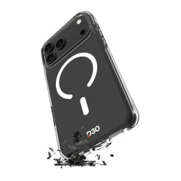 „Puro Impact Clear D3O TPU+PC“ dėklas, suderinamas su „MagSafe“, skirtas „iPhone 17 Pro Max“ – permatomas