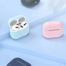„AirPods 3“ silikoninis minkštas ausinių dėklas tamsiai mėlynas (C dėklas)