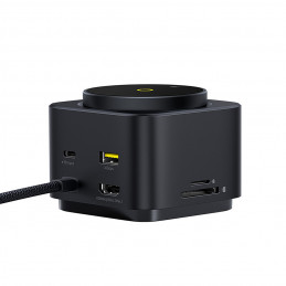 „Baseus MagPro Series II“ 7 viename USB-C šakotuvas su „MagSafe“ suderinamu įkrovikliu, 15 W + HDMI + USB-A + USB-C + SD...