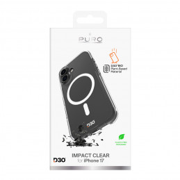 „Puro Impact Clear D3O TPU+PC MagSafe“ dėklas, suderinamas su „iPhone 17“ – permatomas