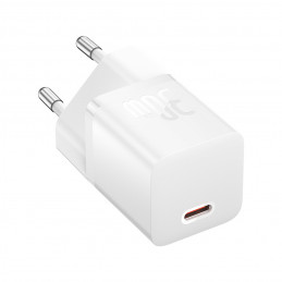 „Baseus GaN5“ 30 W USB-C mini sieninis įkroviklis – baltas