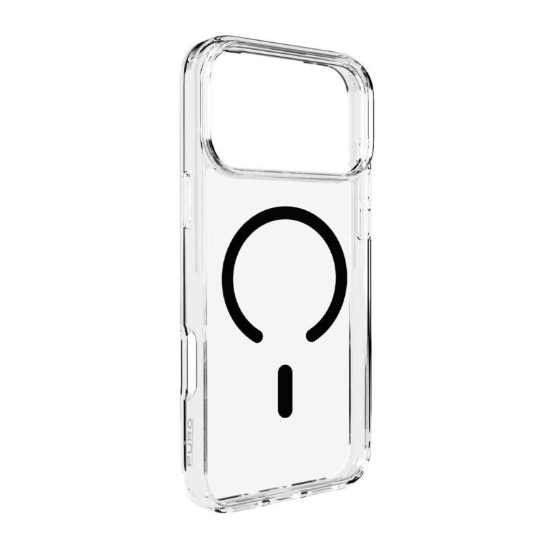 „Puro Lite Mag TPU+PC“ dėklas, suderinamas su „MagSafe“, skirtas „iPhone 17 Pro“ – skaidrus su juodu žiedu