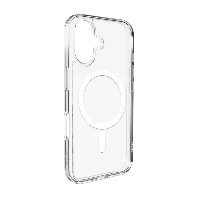 „Puro Lite Mag TPU+PC“ dėklas, suderinamas su „MagSafe“, skirtas „iPhone 17“ – skaidrus su baltu žiedu