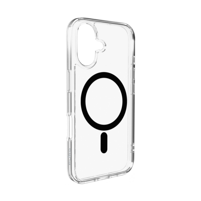 „Puro Lite Mag TPU+PC“ dėklas, suderinamas su „MagSafe“, skirtas „iPhone 17“ – skaidrus su juodu žiedu