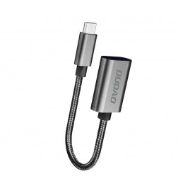 Dudao L15T OTG adapteris USB-C - USB-A - pilkas
