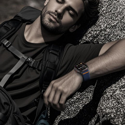 „Tech-Protect“ nailoninis slydimo dirželis „Apple Watch 44 / 45 / 46 / 49 mm“ – tamsiai mėlynas