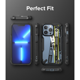 Ringke Fusion X Design šarvuotas dėklas su rėmeliu iPhone 13 Pro juodas (Bilietų juosta) (FXD550E43)