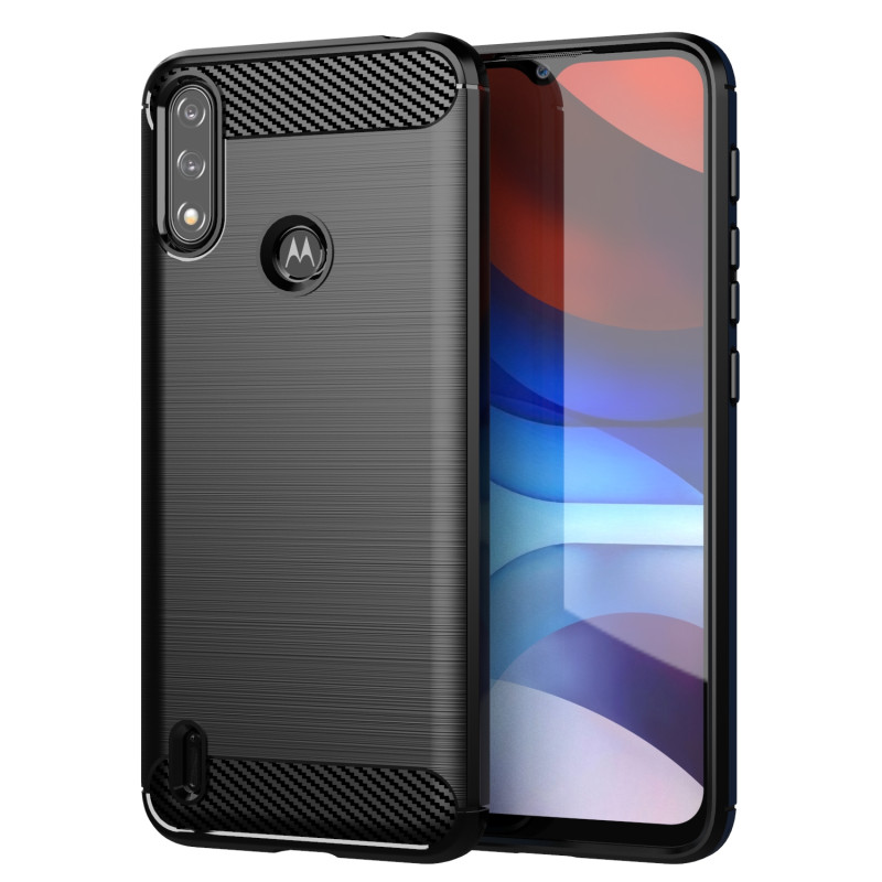 Carbon Case lankstus dangtelis Motorola Moto E7i Power black