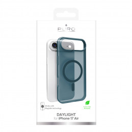 „Puro Daylight Magsafe“ suderinamas silikoninis dėklas, skirtas „iPhone 17 Air“ – permatomas turkio spalvos