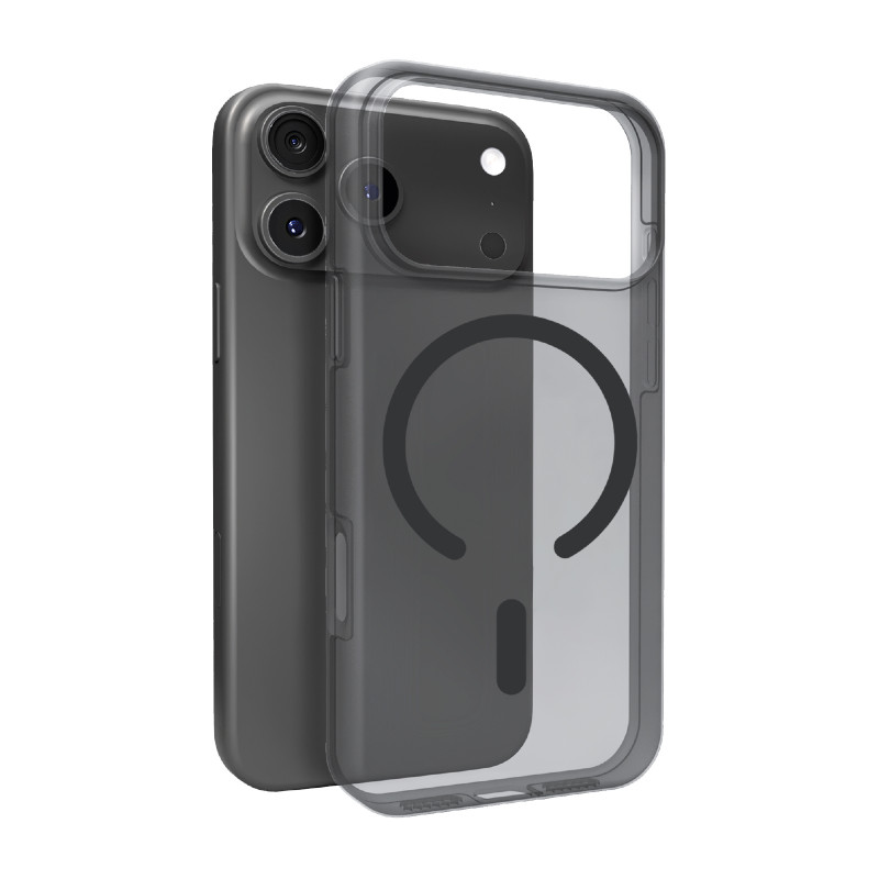 „Puro Daylight Magsafe“ suderinamas silikoninis dėklas, skirtas „iPhone 17 Pro Max“ – permatomas juodas