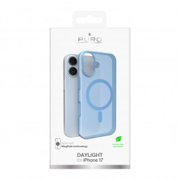 „Puro Daylight Magsafe“ suderinamas silikoninis dėklas, skirtas „iPhone 17“ – permatomas mėlynas