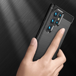 Carbon Case lankstus dangtelis Samsung Galaxy S22 Ultra juodas