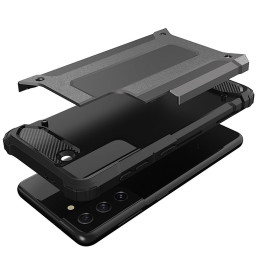 Hybrid Armor šarvuotas hibridinis dėklo dangtelis, skirtas Samsung Galaxy S22 Ultra juodas
