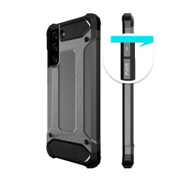 Hybrid Armor šarvuotas hibridinis dėklo dangtelis, skirtas Samsung Galaxy S22 Ultra juodas