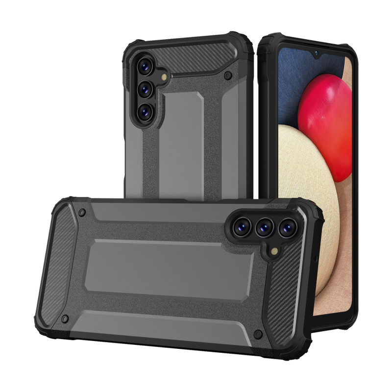 Hybrid Armor šarvuotas hibridinis dėklo dangtelis, skirtas Samsung Galaxy A13 5G juodas