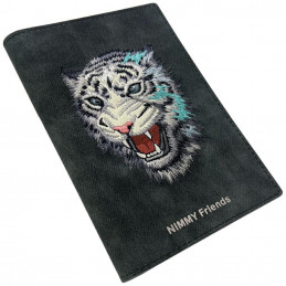 „Nimmy Raptor Tiger“ paso / piniginės dėklas – tamsiai pilkas