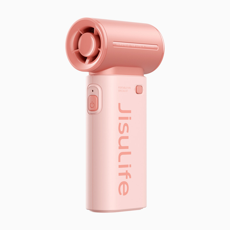 „Jisulife“ nešiojamas ventiliatorius „Life9“ 5000mAh nešiojamas mini pūstuvas su USB ventiliatoriumi – rožinis