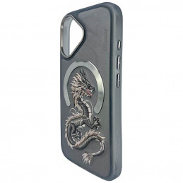 „Nimmy Dragon MagSafe iPhone 16“ dėklas – pilkas