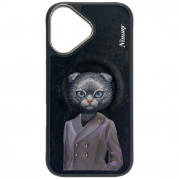 „Nimmy Magnetic“ madingas mielas augintinio formos „MagSafe“ dėklas, skirtas „iPhone 16“ – juodas