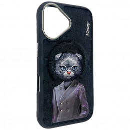 „Nimmy Magnetic“ madingas mielas augintinio formos „MagSafe“ dėklas, skirtas „iPhone 16“ – juodas