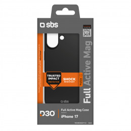 SBS visiškai aktyvus „Mag“ dėklas su D3O technologija, skirtas „iPhone 17“ – juodas