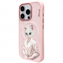 „Nimmy Magnetic“ madingas mielas augintinio formos „MagSafe“ dėklas, skirtas „iPhone 16 Pro“ – rožinis