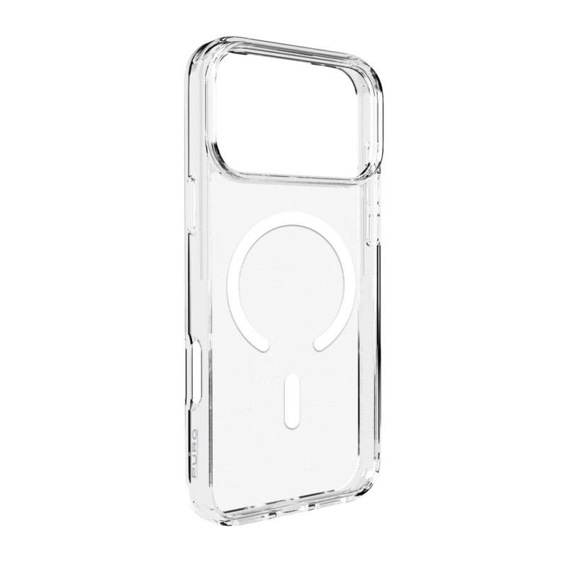 „Puro Lite Mag TPU+PC“ dėklas, suderinamas su „MagSafe“, skirtas „iPhone 17 Pro Max“ – skaidrus su baltu žiedu
