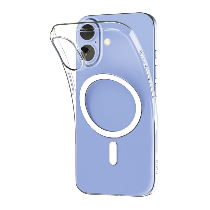 „Puro 0.3 MAG“ itin plonas TPU dėklas, suderinamas su „MagSafe“, skirtas „iPhone 17“ – permatomas