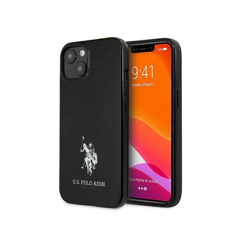 JAV Polo Assn byla Horses logotipas iPhone 13 - juodas
