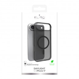 „Puro Daylight Magsafe“ suderinamas silikoninis dėklas, skirtas „iPhone 17 Air“ – permatomas juodas