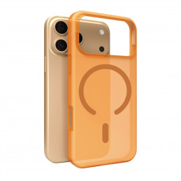 „Puro Daylight Magsafe“ suderinamas silikoninis dėklas, skirtas „iPhone 17 Pro Max“ – permatomos oranžinės spalvos
