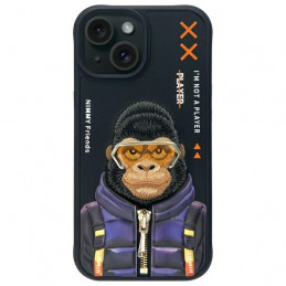 „Nimmy Cool&Cute 2.0“ beždžionės formos dėklas, skirtas „iPhone 15“ – juodas