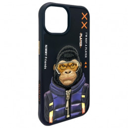 „Nimmy Cool&Cute 2.0“ beždžionės formos dėklas, skirtas „iPhone 15“ – juodas