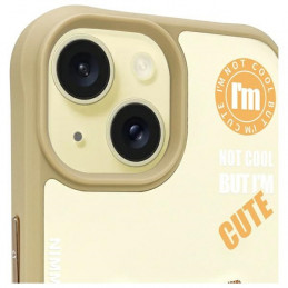 „Nimmy Cool&Cute 2.0“ katės dėklas, skirtas „iPhone 15“ – smėlio spalvos