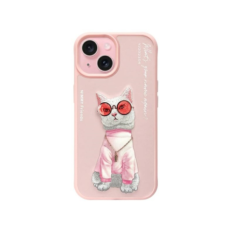 „Nimmy Glasses“ „Cool Cat“ dėklas „iPhone 15“ – rožinis