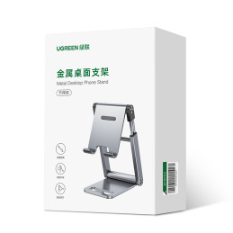 Ugreen sulankstomas stovas išmaniojo telefono stovas telefono trikojis pilkas (LP263)