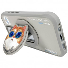 „Nimmy Glasses“ stilingas „Cat MagSafe“ dėklas, skirtas „iPhone 16 Pro Max“ – pilkas